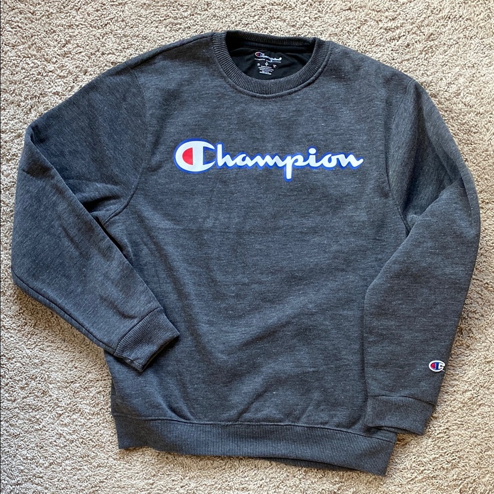Champion Gray Crewneck Sweater Classic Style